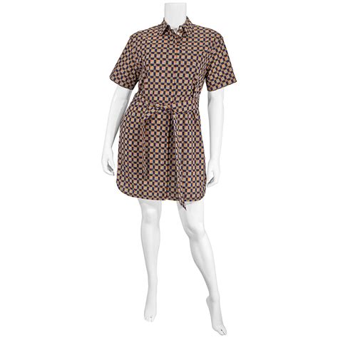 burberry tiled archive print cotton shirt dress|Burberry Mid.